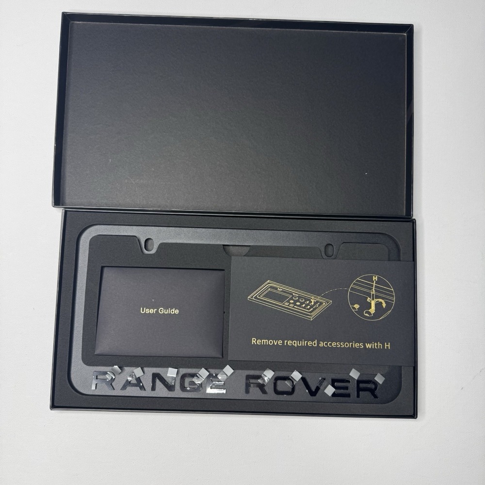 Range Rover All Black License Plate Metal with Nuts and Screws New Complete
